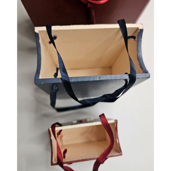 Set Of 3 Wooden "Let It Snow" Decorative Winter Boxes With Ribbon Handles - Picture 7 of 9